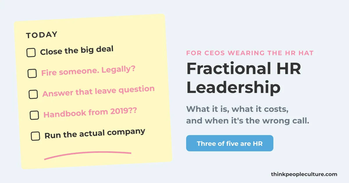 Cover image for the article "Fractional HR Leadership: What It Is, What It Costs, and When It's the Wrong Call"