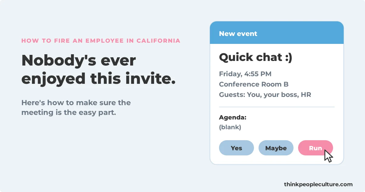 Cover image for the article "How to Fire an Employee in California"